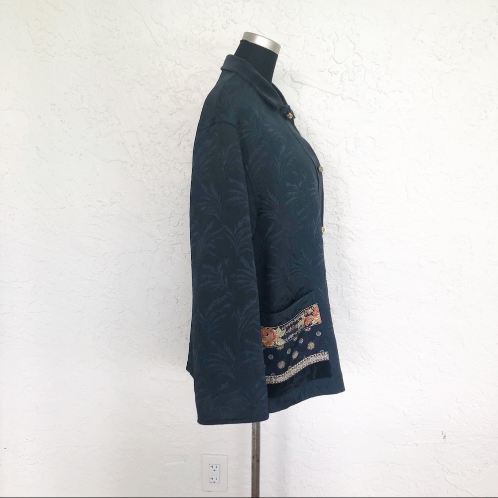 French Jacquard Jacket Tapestry Patch Pockets But… - image 4